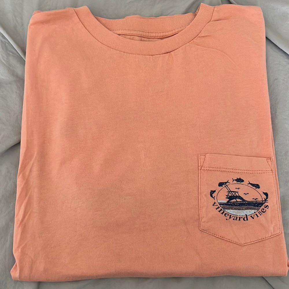 Vineyard vines t shirt (peach) large but fits more like a medium EUC